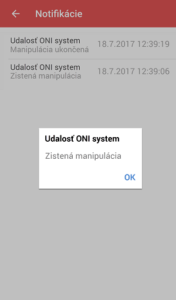 Mobilná aplikácia ONI system